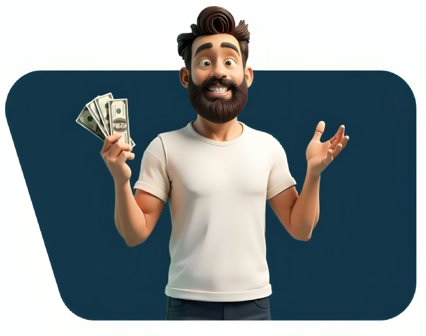 man with cash